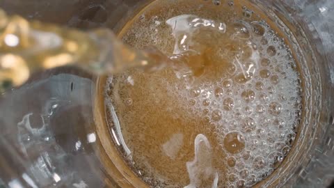 Beer served with view inside the glass