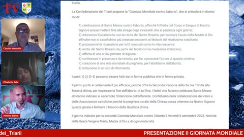 CONFEDERAZIONE DEI TRIARII - “PRESENTAZIONE DELLA SECONDA GIORNATA MONDIALE CONTRO L’ABORTO!!”😇💖🙏