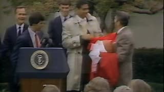 April 3, 1987 - President Reagan with Bob Knight and IU Team at White House