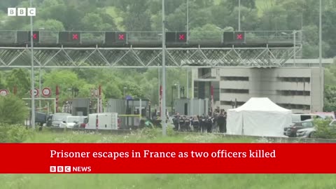 Manhunt under way in France after two prisonofficers killed in prisoner escape | BBC News