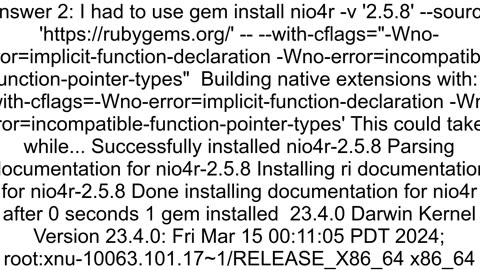 Installing nio4r via brew install throws an error on macOS catalina