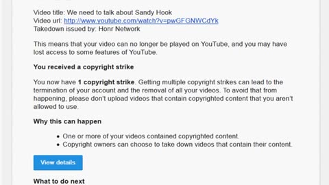 'COPYRIGHT HIT ON We need to talk about Sandy Hook - YouTube is a facist joke.' - 2015