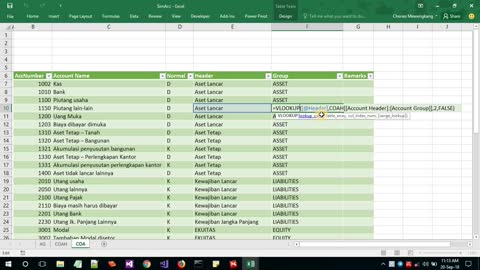 Membuat aplikasi akuntansi berbasis Excel - vid 3 - COA