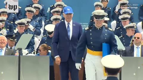 😂 funny Biden falls at Air Force Academy graduation ceremony