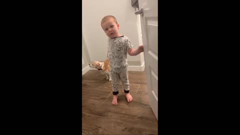 Kid complains about dog peeing in his room