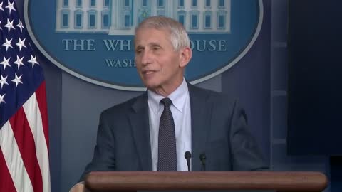 An unmasked Fauci speaks while indoors about how peasants should always wear their masks indoors