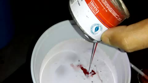 Most satisfying Color mixing video (500ml WHITE + 50ml RED)