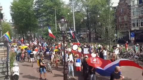 Amsterdam anti COVID restriction protest (Sept 4, 2022)