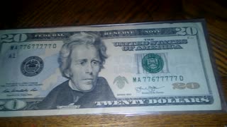 "US COIN ROLL Hunting and US Paper Bill HUNT" $20 BILL "LUCKY 7'S"