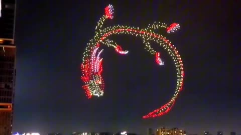 A Dragon Made Of Drones