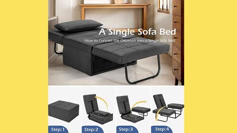 Sofa Bed, 4 in 1 Multi Function Single Folding Ottoman Bed