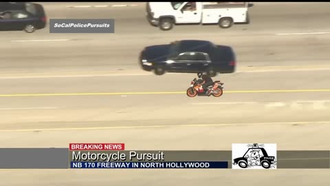 High Speed Police Motorcycle Pursuit Goes Off Road...