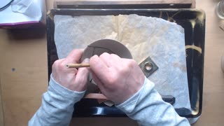 Traditional, lacquer based kintsugi, applying gold to a Song period celadon bowl, part 2