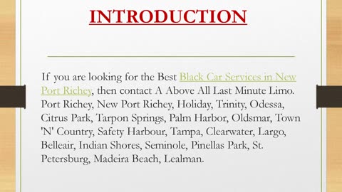 Best Black Car Services in New Port Richey