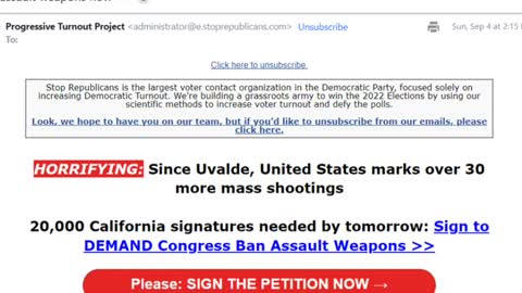 Silly Anti Gun, Hoplophobia Emails - Progressive Voter Turnout Silly Email.