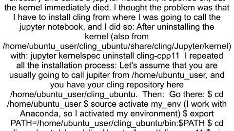 Cling Kernel for Jupyter on Ubuntu