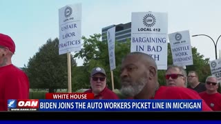 Biden Joins Striking Auto Workers In Picket Line