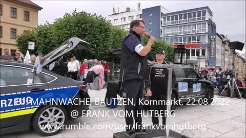 81. MAHNWACHE - BAUTZEN, Kornmarkt, 22 08 2022 - Eröffnung Edgar, Andaсht Katrin, Werbung Veit