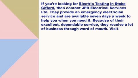 Best Electric Testing in Stoke Gifford