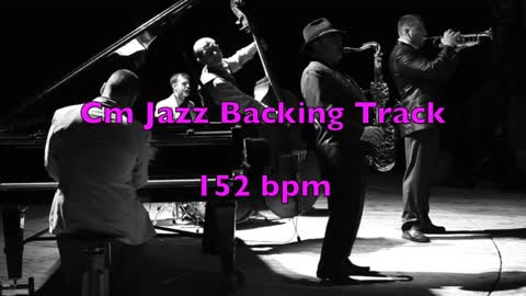 Jazz Backing Track in Cm 152 bpm Bass and Drums 🎸