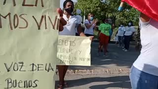 Residentes protestan en el barrio La Troncal