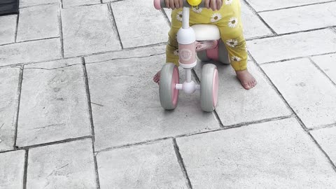 Brother Gives His Little Sister a Push