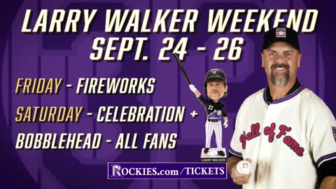 Larry Walker HOF Celebration 09/25 at Coors Field Commercial