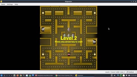 Let's Play Kapman -- The Free Open Source Pacman Clone for Linux