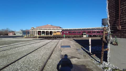 GE 25 Ton Diesel Engine On The Turntable At The NC Transportation Museum 1-29-22