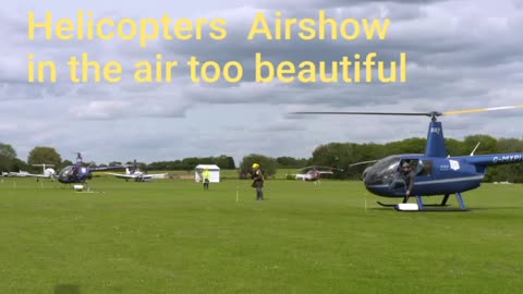 Airshow helicopters in the beautiful air