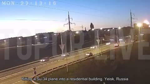 And once again for the "encore" - The moment when the Su-34 aircraft hit a residential building. Y