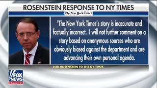 Deputy AG Rod Rosenstein denies the NYTimes report claiming he'd secretly record Trump