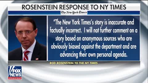 Deputy AG Rod Rosenstein denies the NYTimes report claiming he'd secretly record Trump