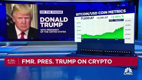 💥President Donald Trump says #Bitcoin is an "additional form of currency" with a lot of use