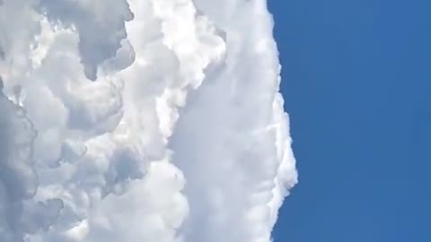 The afternoon wind blows puffy clouds, which are extremely cute