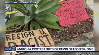 March and protest outside Kevin de Leon's home