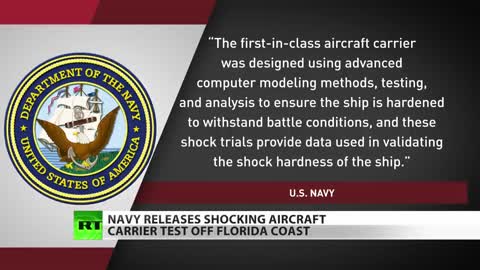 US Navy Conducts Shock Test with USS Gerald Ford Aircraft Carrier near Florida