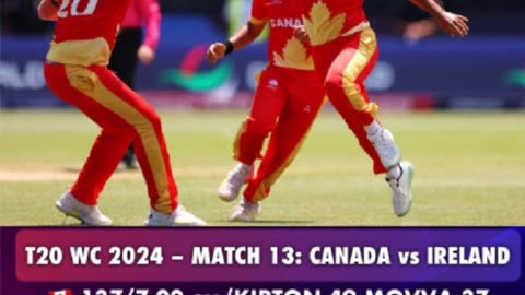 13th MatchT20 worldCup 2024#CANvsIRE.Canada won by 12 runs.#cricket#shorts#shortvideo #youtubeshorts