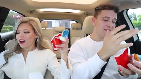 Hilarious video Girlfriend undresses boyfriend while driving