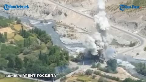 Tajik military blows up 36m bridge over Ak-Suu . River