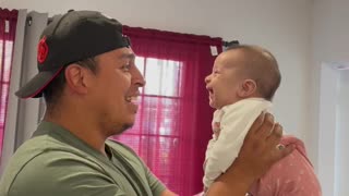 Baby Preciously Laughs At Dad Silly Conversation