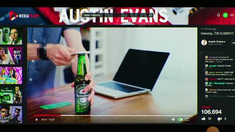 Crazy subliminal Heineken beer commercial. UFOs at the top left at the end of the add!?