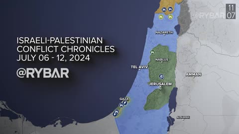 ►🚨▶ ⚡️⚡️🇮🇱⚔️🇵🇸 Rybar Review of the Israeli-Palestinian Conflict on July 6-12 2024