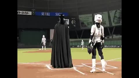 FUNNY Star Wars Storm Trooper throws Baseball at Light Speed