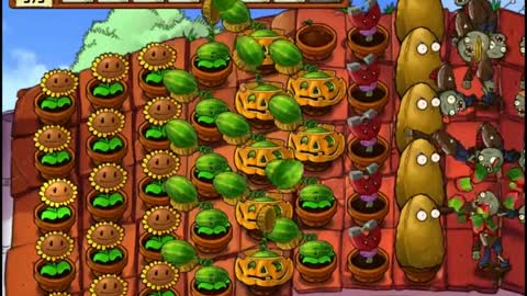 Plants vs Zombies Supervivencia 05 Tejado