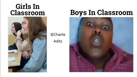 Girls in Classroom vs Boys in Classroom #girlvsboymeme #viralmeme