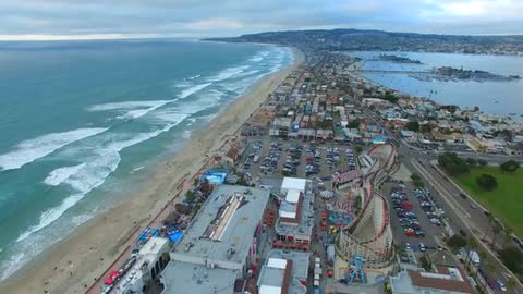 Stunning Drone Footage of City by the Coastline