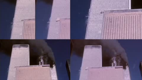 South Tower explodes with and without a plane