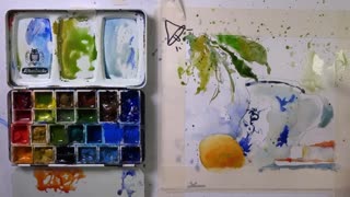 Watercolor Painting of a Vase and Fruit - with Chris Petri