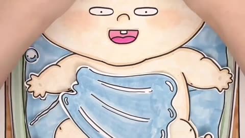 #Repost @paper__pepper Babysitting & baby massage ASMR 🍼 아기돌보기 #paperdiy #drawing